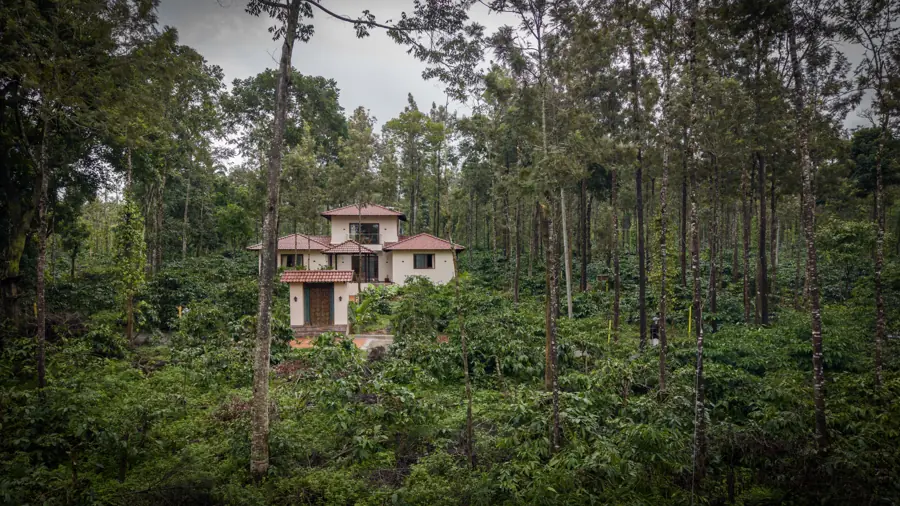 The house seen through the coffee estate